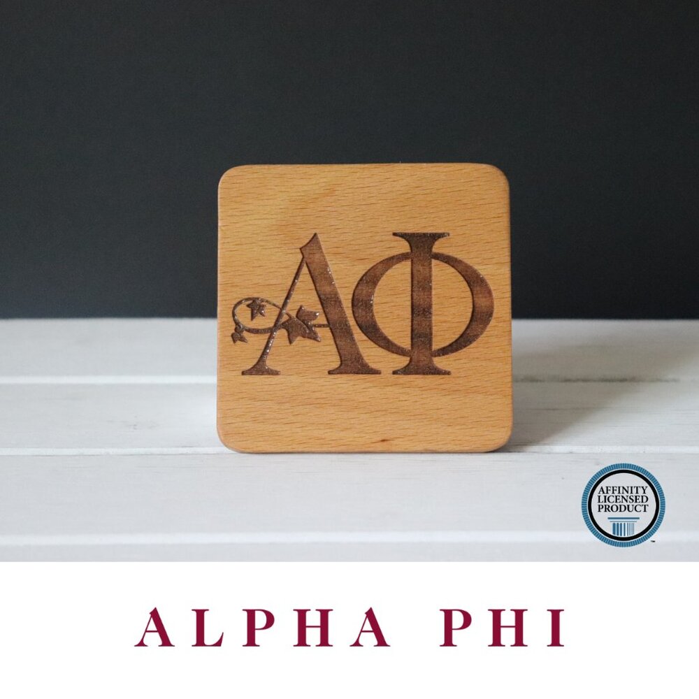 Alpha Phi Greek Letters (Set of 4 Coasters)